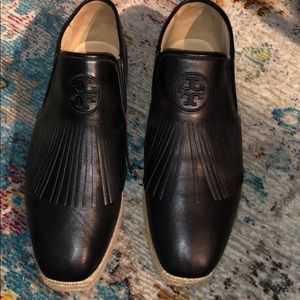 Tory Burch size 9.5 leather tassel espadrille Rios